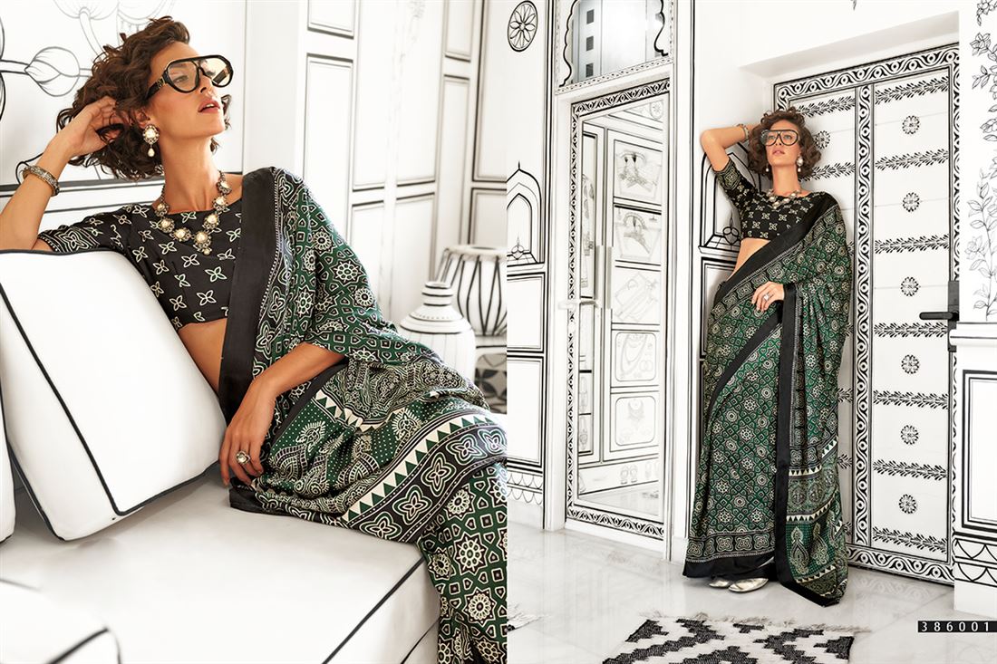 KAJARAKH SATIN CREPE SAREES