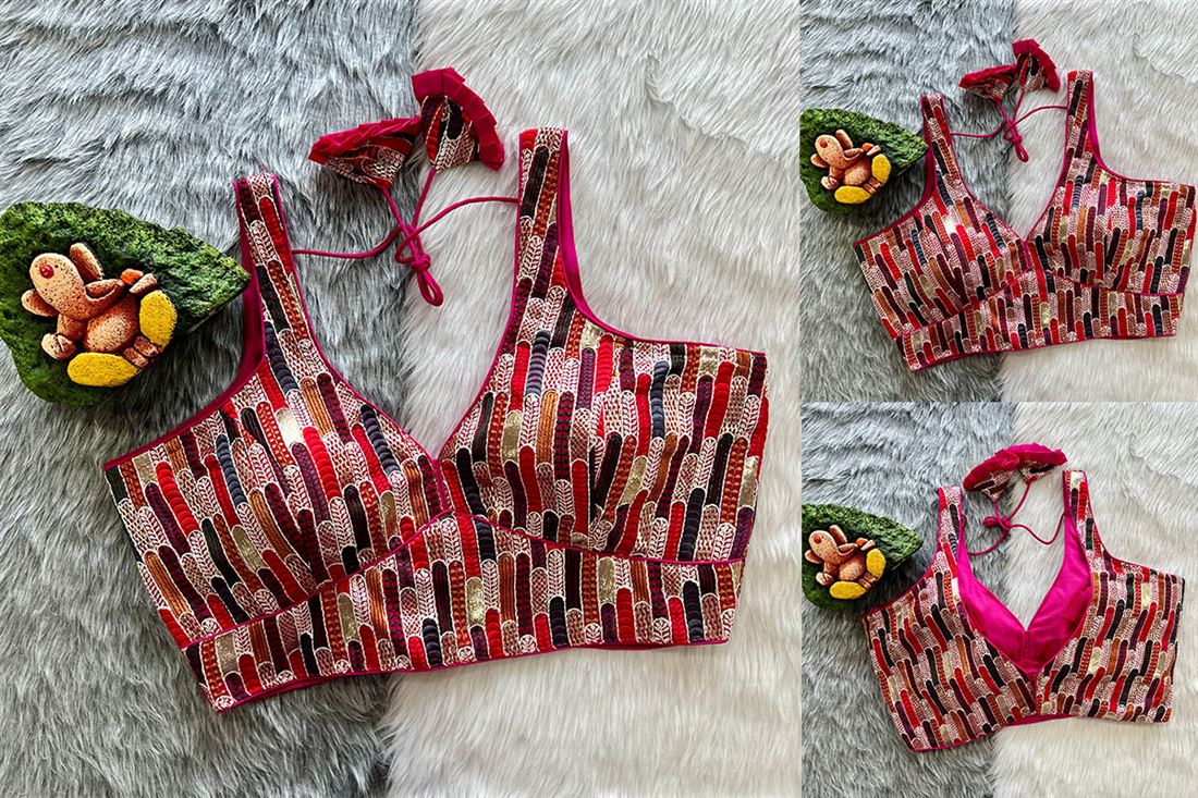 SABYASACHI STYLE MULTIFOIL WORK BLOUSE